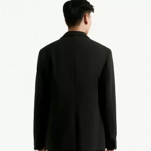 Áo vest nam rayon spandex màu đen form fitted